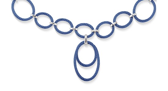 a dramatic blue chain necklace by ALOR